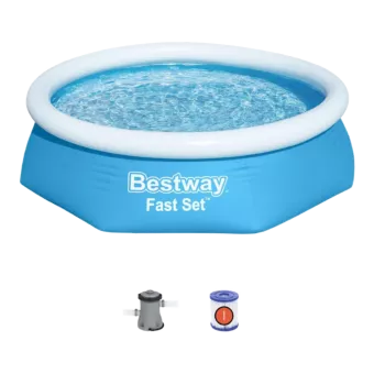 Bestway zwembad - Fast Set - Rond - 244x61cm - Incl. Cartridgefilter - Bestway - biezen