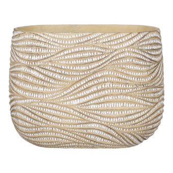 Bloempot Hendrick ovaal - l28 x b16 x h21cm - Creme