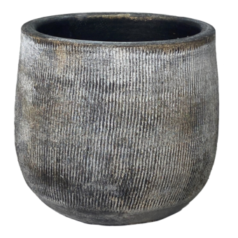 Bloempot Miami - d27 x h25cm - Zwart Cement