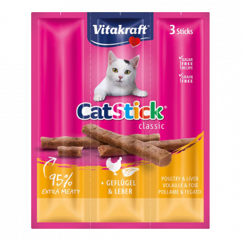 Cat Stick mini met gevogelte en lever 3st - Vitakraft - Kattensnoepjes kattenvoer