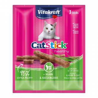 Cat Stick mini met kip en kattengras 3st - Vitakraft - Kattensnoepjes kattenvoer