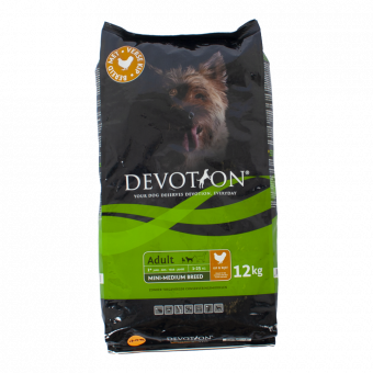 Devotion Adult Mini/Medium met Kip en Rijst - 12kg - Hondenvoer hondenvoer