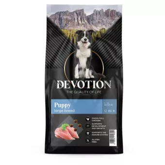 Devotion Puppy Kip - Grote rassen 1-18 maanden - 12 kg - Hondenvoer