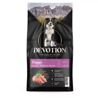 Devotion Puppy Kip - Kleine en middelgrote rassen 1-12 maanden - 12 kg - Hondenvoer