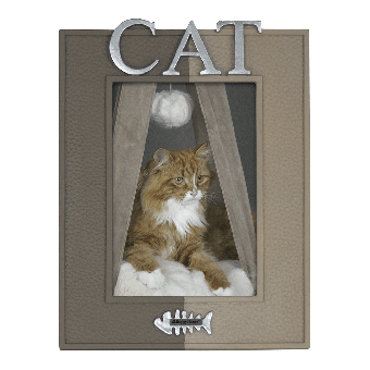 Fotolijst Cat - Taupe/zilver - 16,5x1,7x22,2cm - Happy House