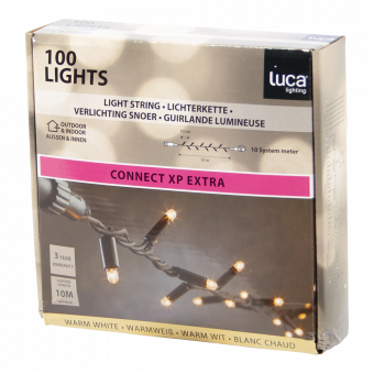 Luca connect xp snoer clear - warm wit - 100 lampjes - L1000cm