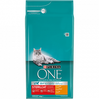 PURINA® ONE Sterilcat Rijk aan Kip & Tarwe brokjes - Kattenvoer - 6kg - kattenvoer