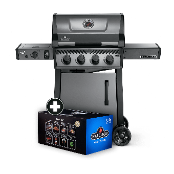 Robin Schulz Limited Edition Napoleon Freestyle 425 + Accessoires Pakket - Graphite - 5 Branders met Sizzle Zone zijbrander - Gas barbecues