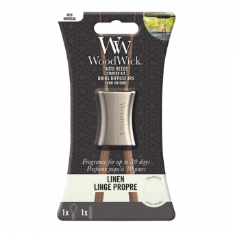 Woodwick Auto Reed Starter Kit Linen - Auto parfum