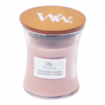 Woodwick Pressed Blooms & Patchouli Mini Candle - Geurkaars