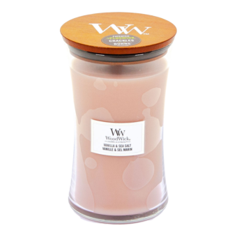 Woodwick Vanilla & Sea Salt Large Candle - Geurkaars