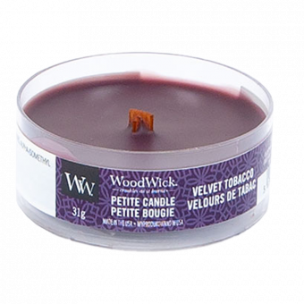 Woodwick Velvet Tobacco Petite Candle - Geurkaars