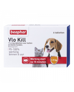 Beaphar Vlo Kill Hond/Kat tot 11kg - Anti vlooienmiddel - 6 tab.