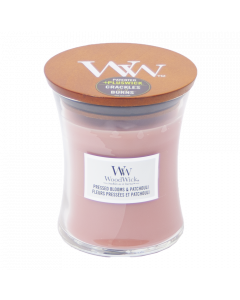 Woodwick Pressed Blooms & Patchouli Medium Candle - Geurkaars