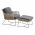 Belmond natural 2-delige Loungestoel met voetenbank - Incl. Kussens