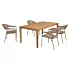 Sienna Latte 5-delige tuinset met Liam tuintafel 180x100cm - Teak - 4 Seasons Outdoor