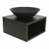 Vuurschaal rond met houtopslag - D60cm - Zwart