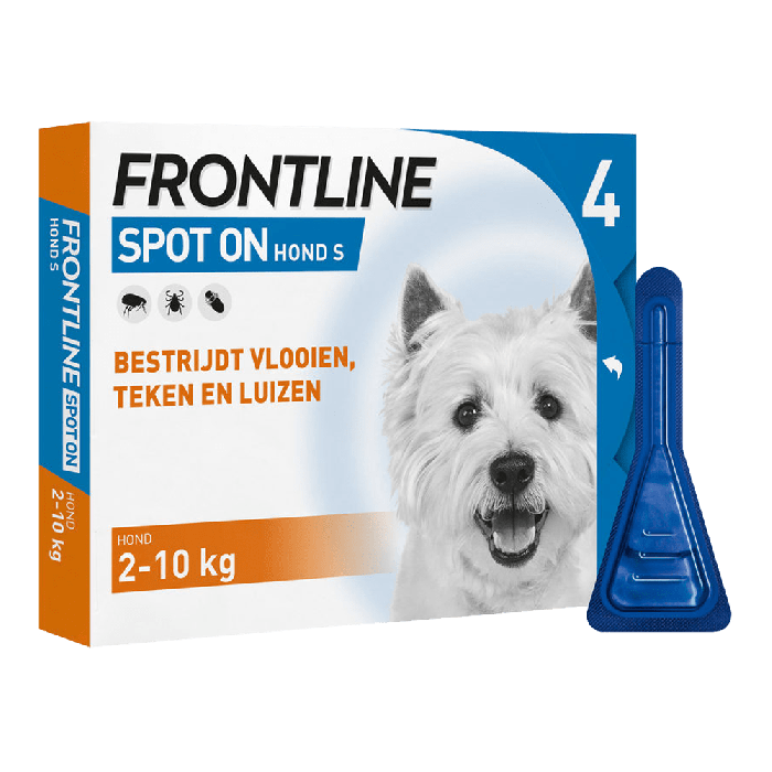 Warmte Immigratie Antibiotica Frontline Spot on S Hond - 2 tot 10kg - 4 pipet - Anit vlooien, teken en  luizen