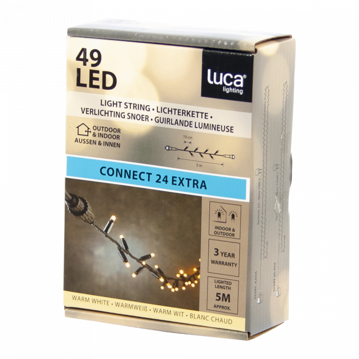 gebaar Sta in plaats daarvan op Onverschilligheid Luca connect 24 Extra verlichting snoer - warm wit - 49 led lampjes - L500cm