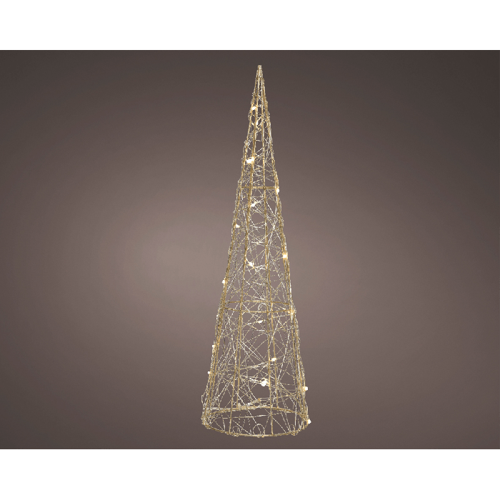 Informeer lila taal Piramide Goud LED - 30 lampjes - D16cm - h60cm - Lumineo