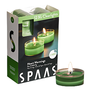 12 maxi Clearlights 10u - Heart warmings - Geurkaars - SPAAS