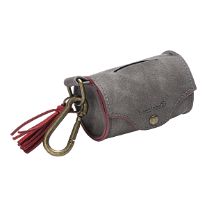 Balacron Poepzakhouder Ot - Hond - Kunstleer - Incl. 20 Zakjes - Grijs - 8x5x5 cm - Beeztees