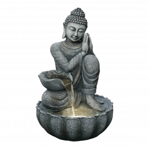 Buddha met Waterschaal - 82cm hoog - Polystone
