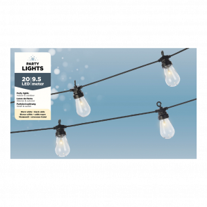 Budget feestverlichting lichtsnoer - Peervorm - 950cm - 20 LEDS - Warm wit
