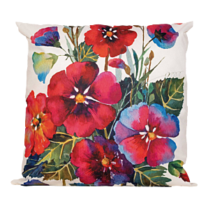 Buitenkussen rode bloemen 45x45cm - Tuinkussen
