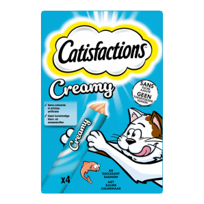 Catisfactions Creamy Zalm - Kattensnack - 4x10g kattenvoer