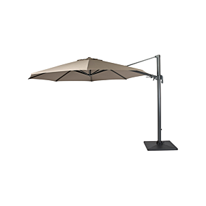 Duraflex Zweefparasol - Rond - 350 cm. Ø - Taupe - Incl. Voet