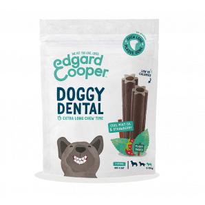 Edgard & Cooper Doggy Dental Sticks Frisse Muntolie & Aardbei Small 7 per zak hondenvoer