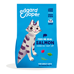 Edgard & Cooper hypoallergene graanvrije brokjes met verse Zalm - Voor volwassen katten - 4kg kattenvoer