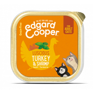 Edgard & Cooper graanvrije kuipjes met kalkoen en garnalen - volwassen - Kattenvoer - 85g - kattenvoer