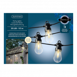 Feestverlichting lichtsnoer - Peervorm - 950cm - 20 LEDS - Warm wit