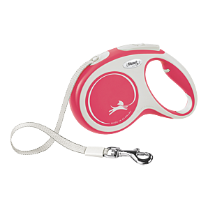 Flexi Rollijn New Comfort rood - Tape 5m - M 25KG - Hondenriem