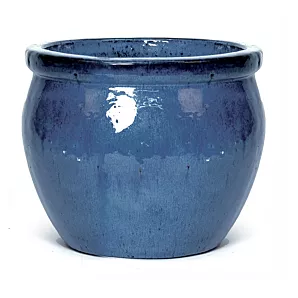 Bloempot Glazed Delta Rim - d21 x h16cm - Blauw