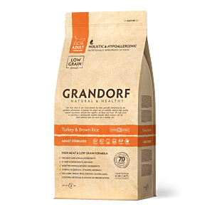 Grandorf Kalkoen & bruine rijst Gesteriliseerd - Kattenvoer - 400g