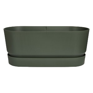 Elho greenville Bloembak 60cm met wielen - blad groen