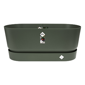 Elho greenville Bloembak 80cm met wielen - blad groen
