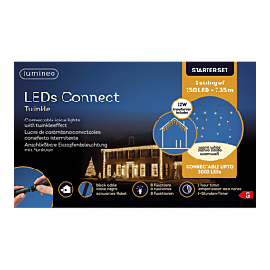 Icicleverlichting Connect warm wit - Starttset - 8 functies - 7