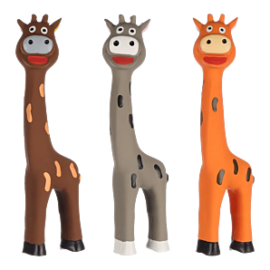Latex mon giraf - 7,7x5,3x24cm - assorti - 1 stuk - Hondenspeelgoed