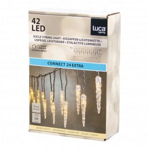 Luca connect 24 ijspegelverlichting - warm wit - 42 led lampjes IP44 - L500xH25cm