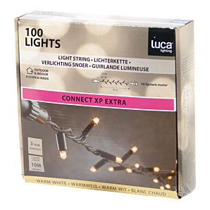 Luca connect xp snoer clear - warm wit - 100 lampjes - L1000cm