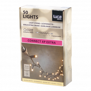 Luca connect xp snoer clear - warm wit - 50 lampjes - L500cm