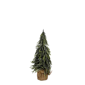 Mini kunstkerstboom met burlap groen - Voor binnen - H45xD25cm