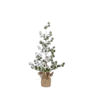 Mini kunstkerstboom Nature groen frosted - H60xD30cm