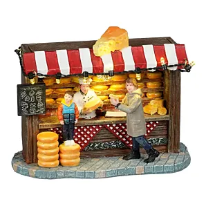 Molendam Kersthuisje - Kaas markt werkt op batterijen - l13