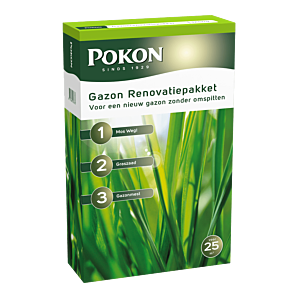 Pokon Gazon Renovatiepakket 3-in-1 1,75kg voor 25m² - Gazonmeststof, Graszaad