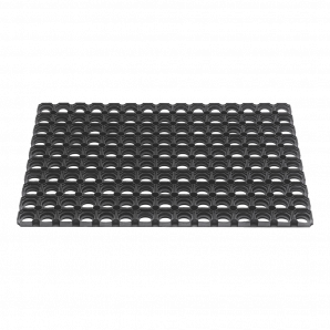 Rubbere Ringmat Domino - 80x50cm - Zwart - Deurmat